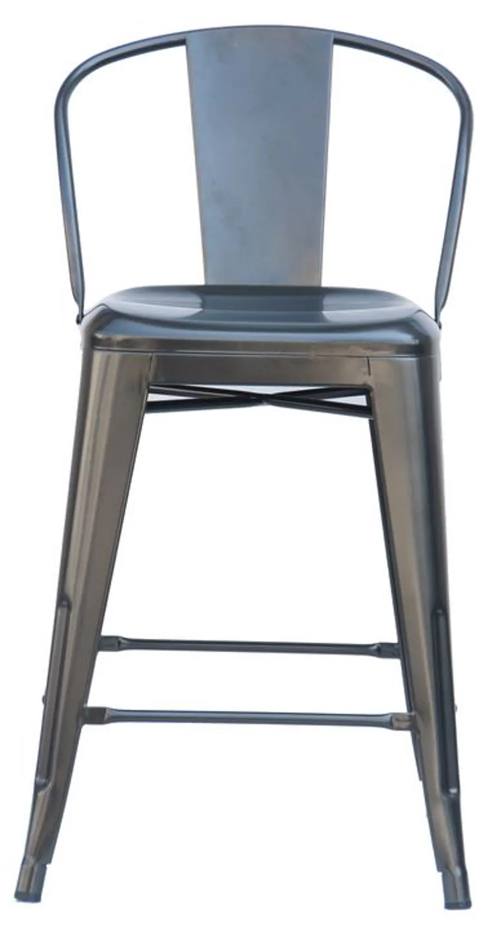 Charcoal Round Back Metal Counter Height Stool (Set of 4)-1
