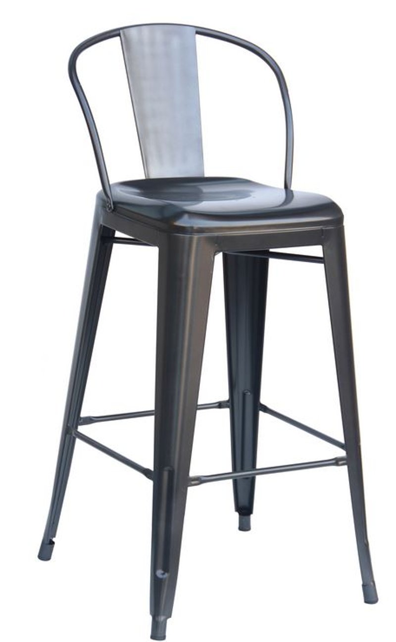 Charcoal Round Back Indoor Outdoor Metal Bar Stool Set Of 4 Charcoal Round Back Indoor Outdoor Metal Bar Stool Set Of 4
