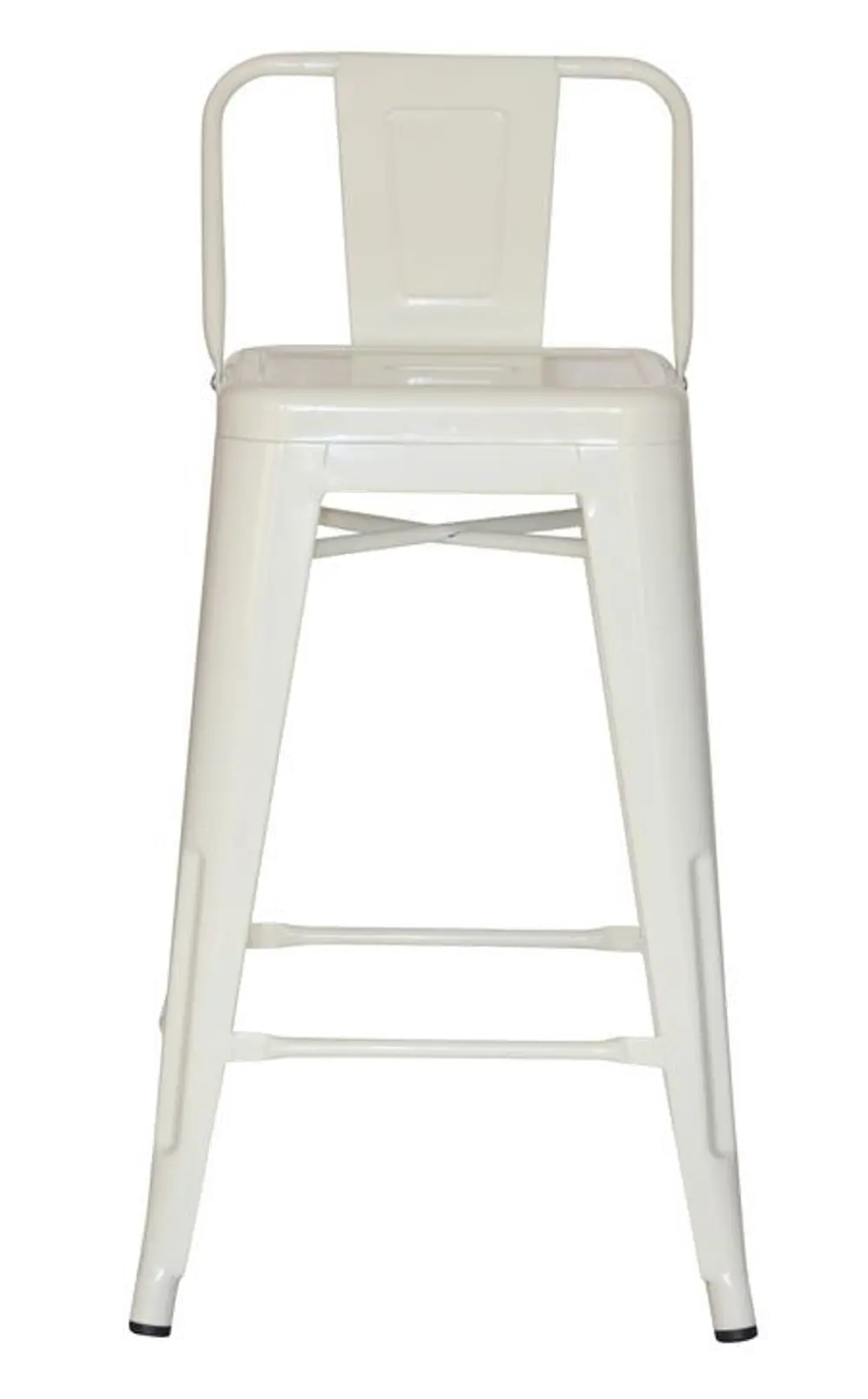 White Square Back 24 Inch Counter Height Stool (Set of 4)-1