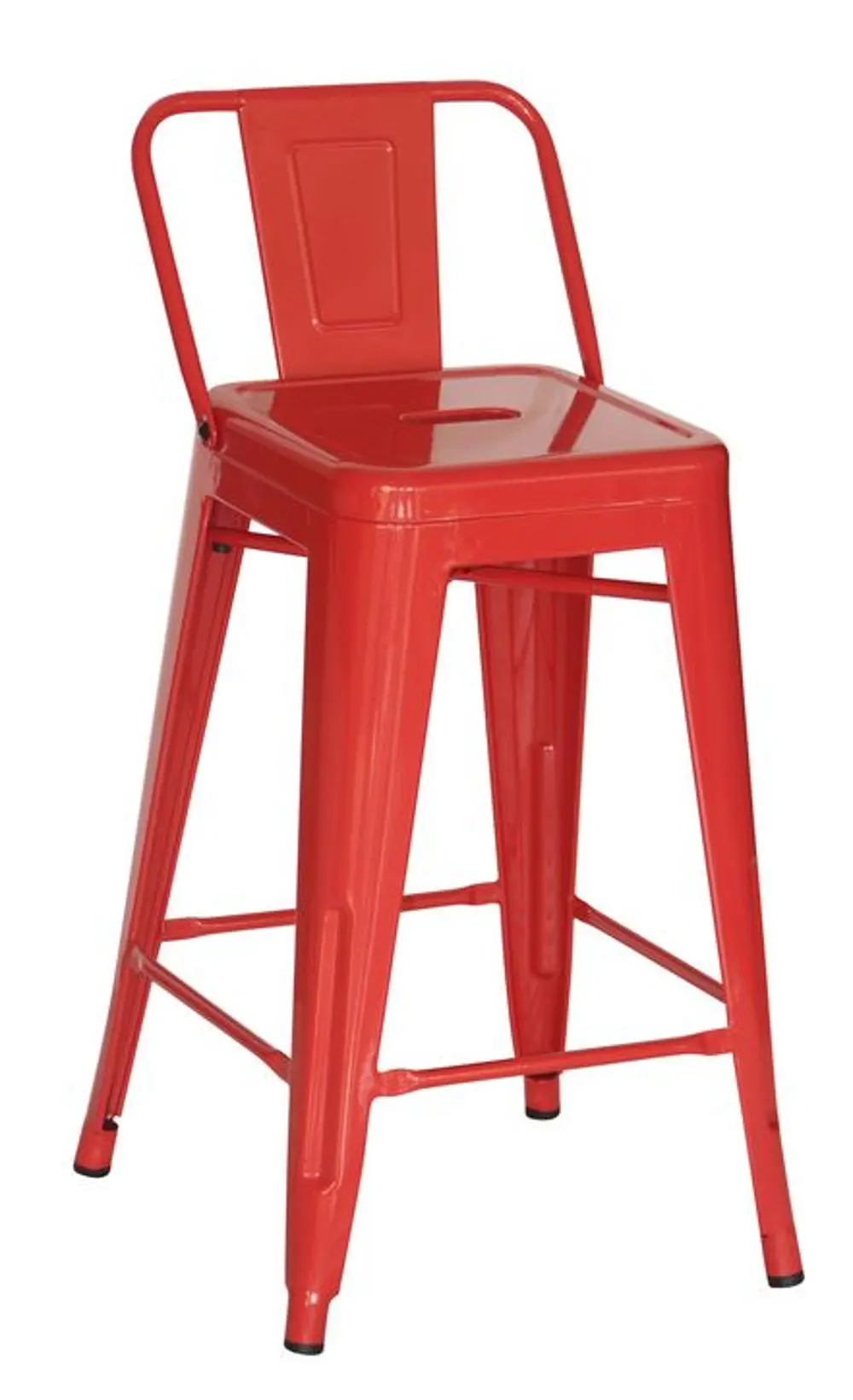 Red Square Back Counter Height Stool (Set of 4)-1