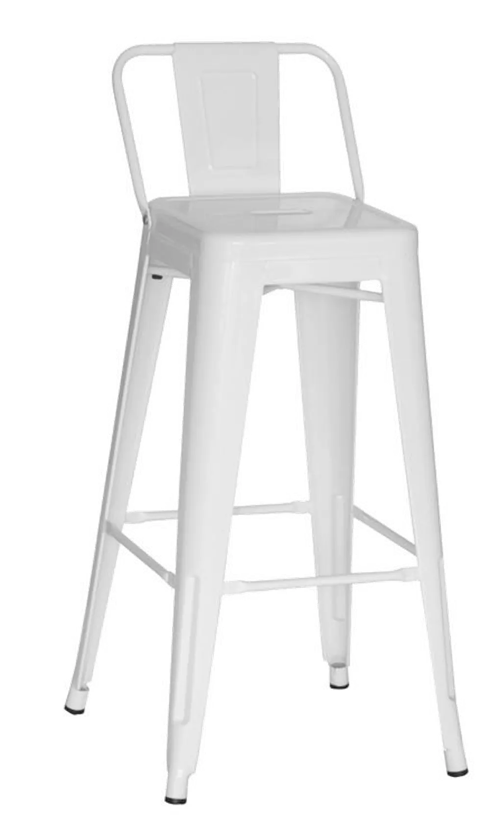 White Indoor-Outdoor Square Back Bar Stool (Set of 4)-1