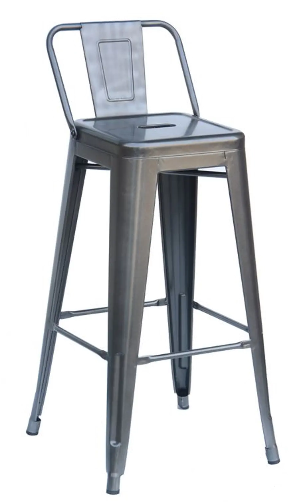 Charcoal Indoor-Outdoor Square Back Bar Stool (Set of 4)-1