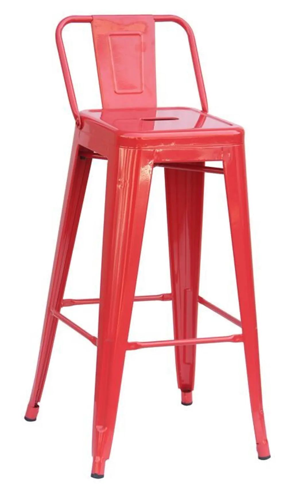 Red Indoor-Outdoor Square Back Bar Stool (Set of 4)-1