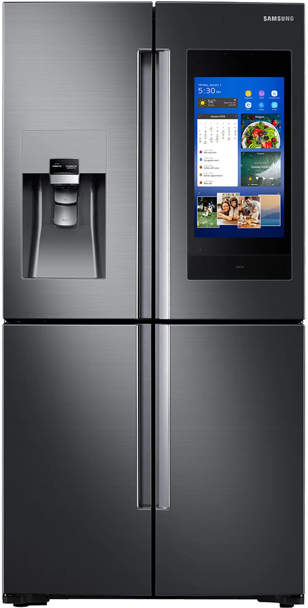 RF28N9780SG Samsung 4 Door French Door Smart Refrigerator with Family Hub and FlexZone - 27.9 cu. ft., 36 Inch Black Stainless Steel-1