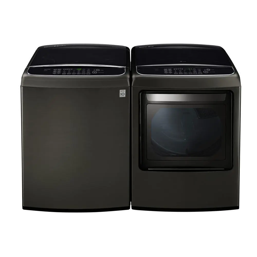 KIT LG Top Load Washer and Dryer Set - Black Stainless Steel Electric-1