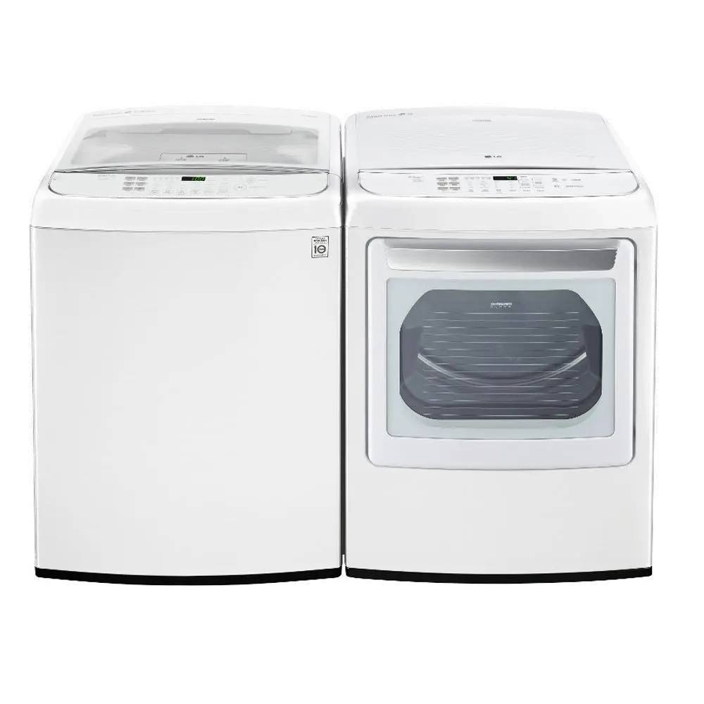 KIT LG Top 5.0 cu. ft.  Load Washer and Dryer Set - White Electric-1