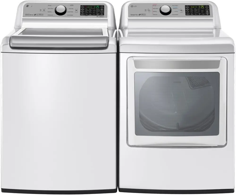 KIT LG Top Load Washer and Dryer Pair - White Electric-1