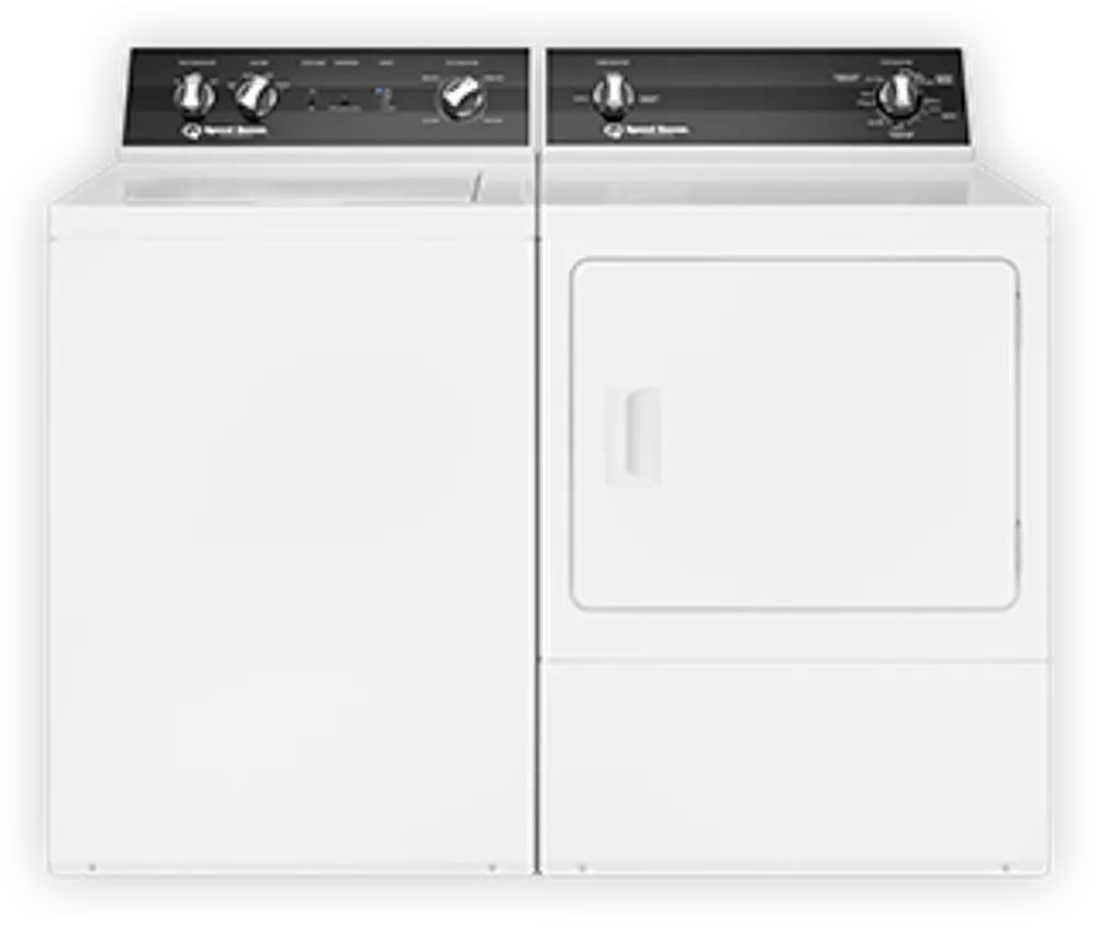 KIT Speed Queen Top Load Washer and Dryer Set - White Electric-1