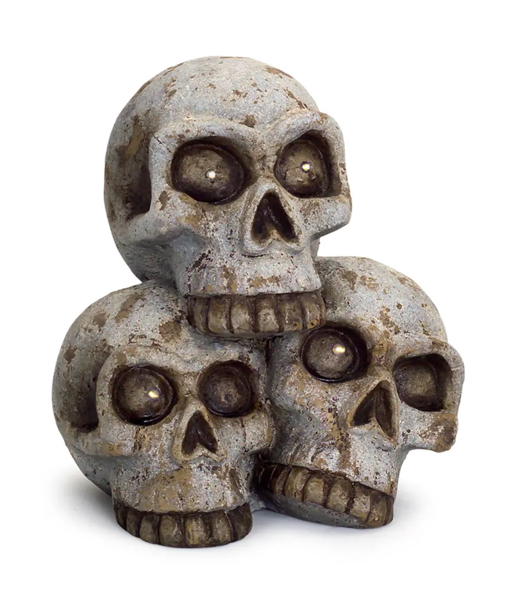 Assorted 12 Inch Polyresin LED Skull With A 6 Hour Timer-1