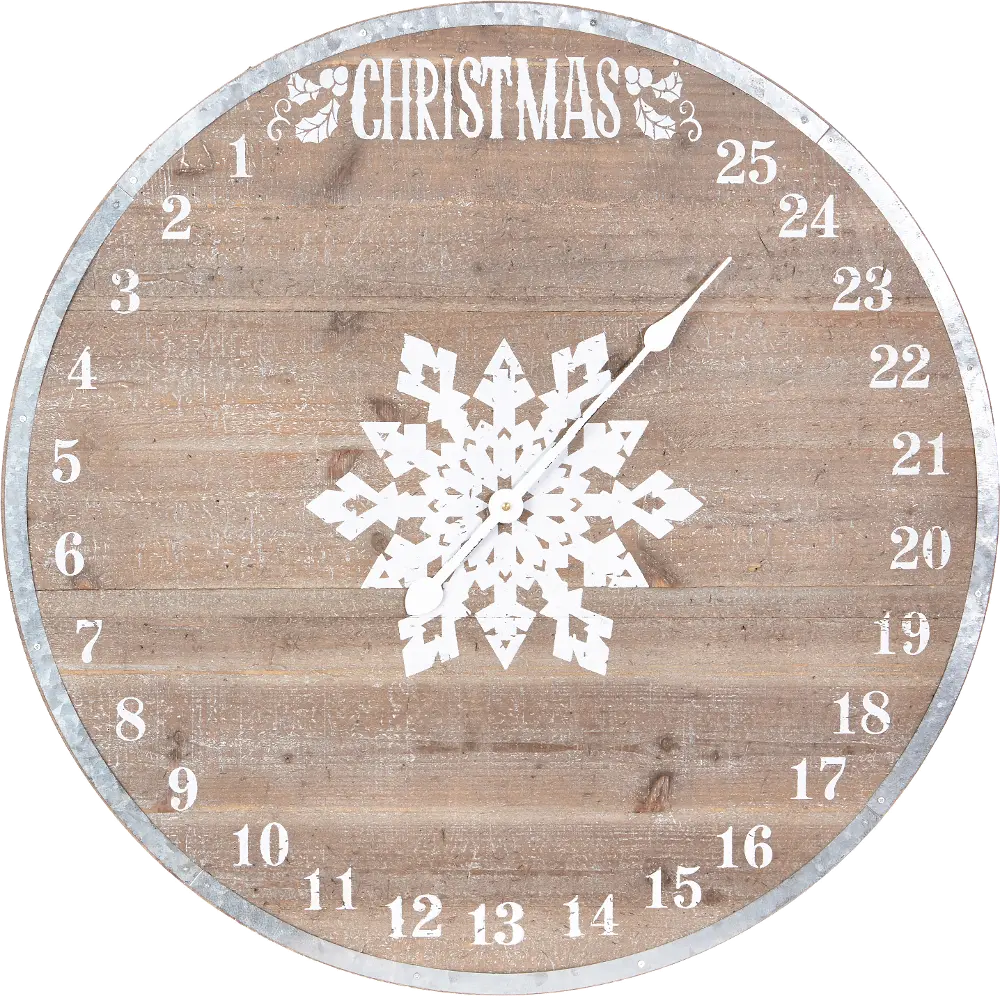 27 Inch Wooden Christmas Advent Clock Calendar-1