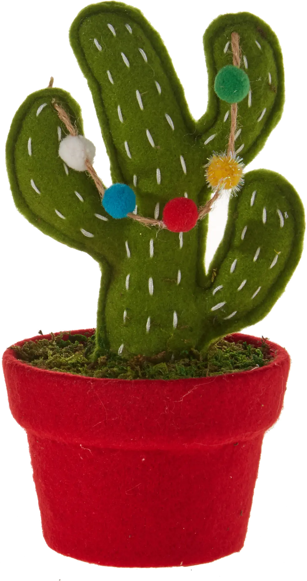 Multi Color 8 Inch Potted Cactus Holiday Ornament-1