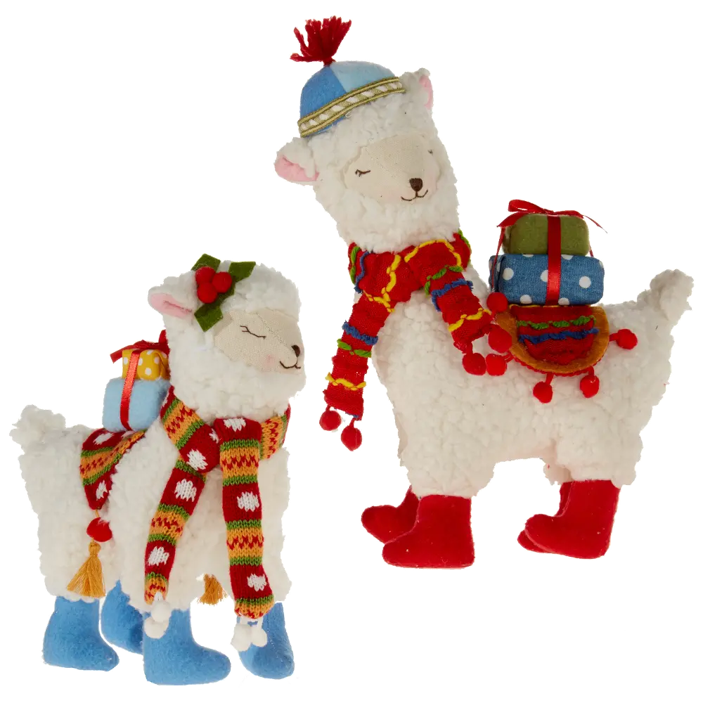 Assorted Multi Color Plush Holiday Llama-1