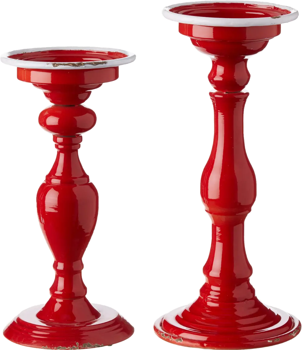 11 Inch Red Candle Holder-1