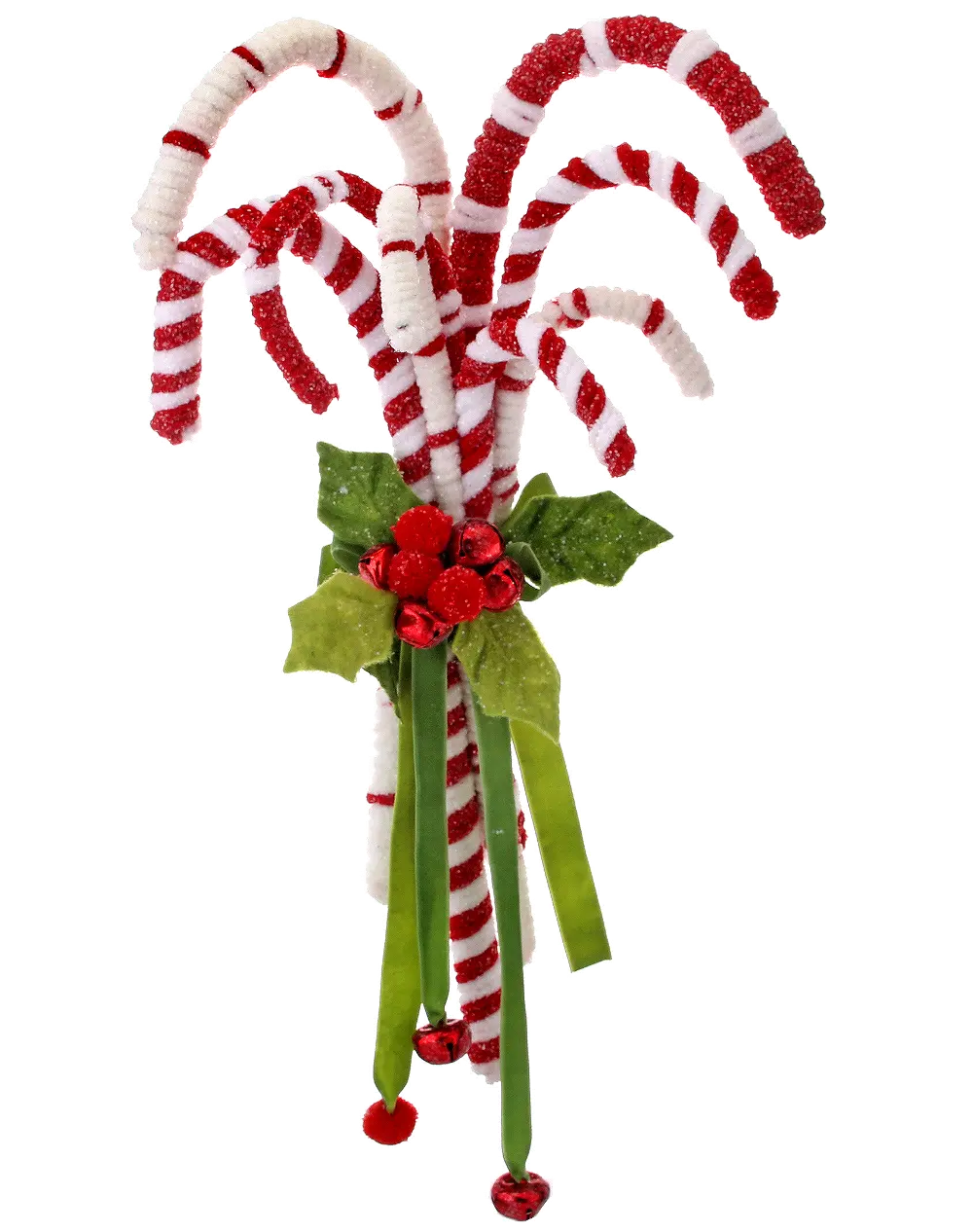 17 Inch Frost Felt Candy Cane Bundle With Bow-1