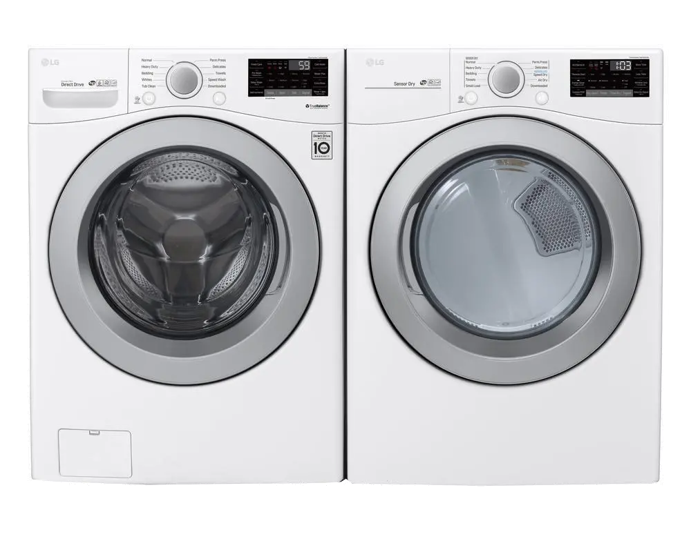 KIT LG Front Load Washer and Dryer Laundry Pair - White Gas-1
