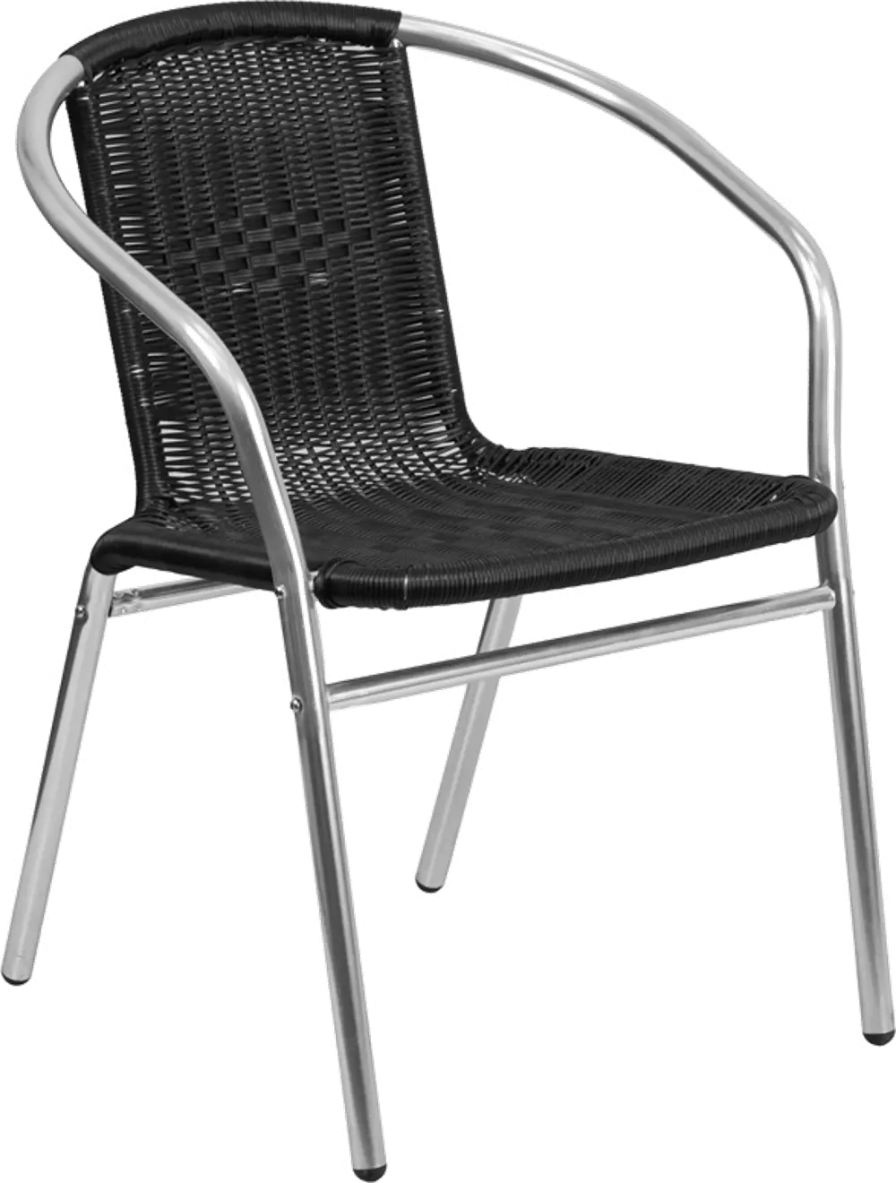 Black Rattan Aluminum Restaurant Dining Room Chair-1
