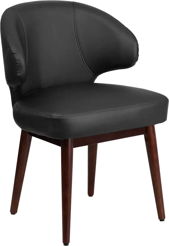 Small Black Leather Accent Chair