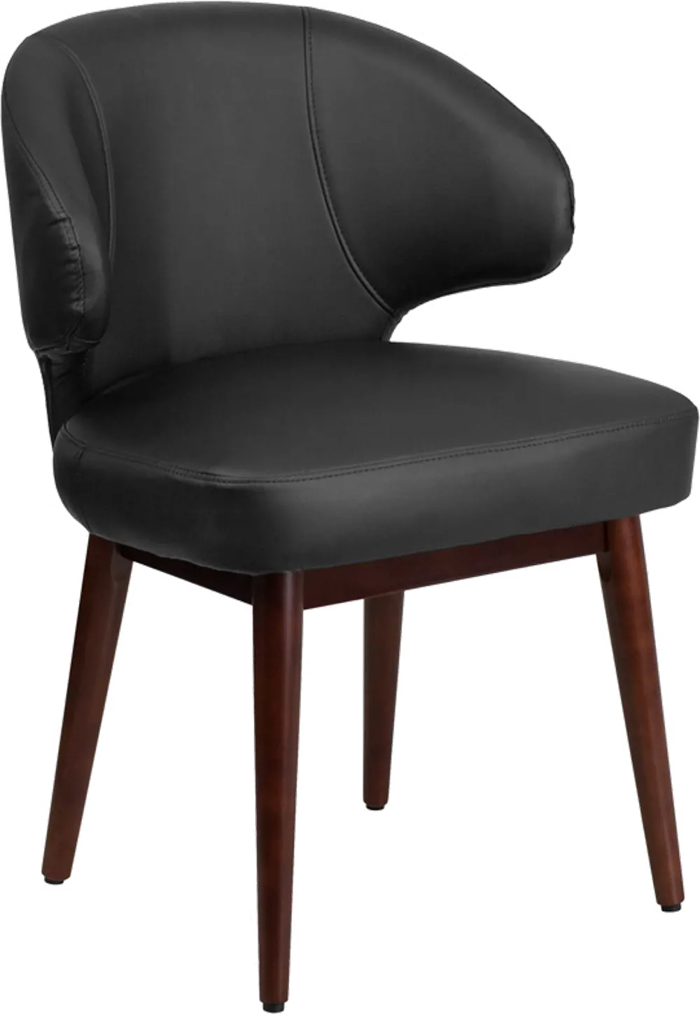 Small Black Leather Accent Chair-1