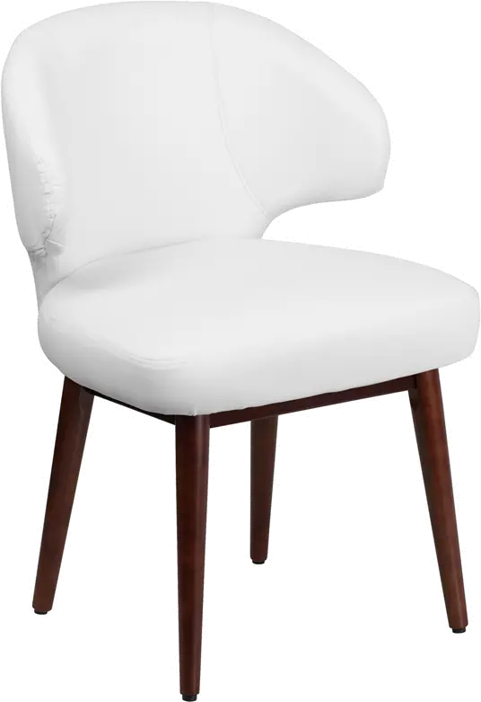 Small White Leather Accent Chair
