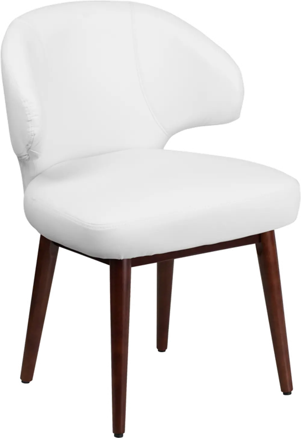 Small White Leather Accent Chair-1