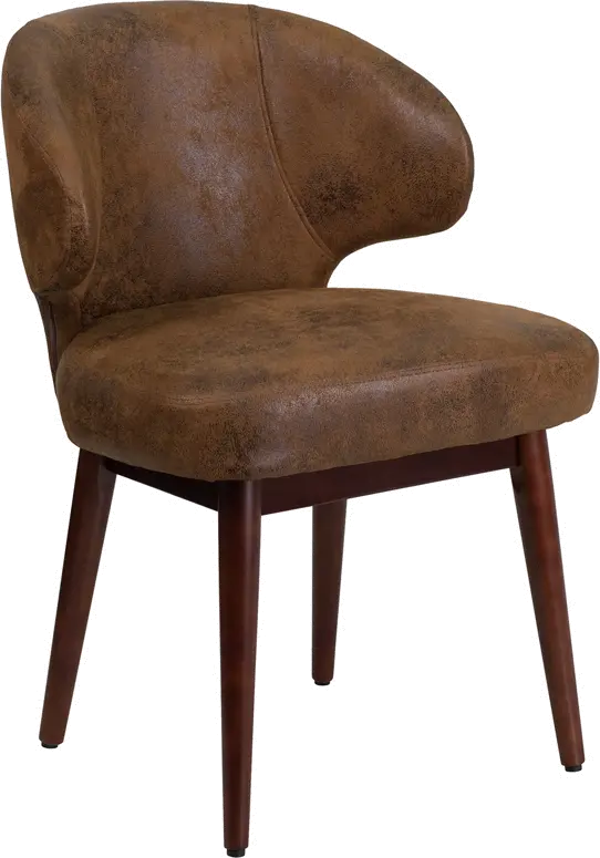 Photos - Chair Flash Furniture Small Vintage Brown Microfiber Accent  BT-5-BOM-GG 