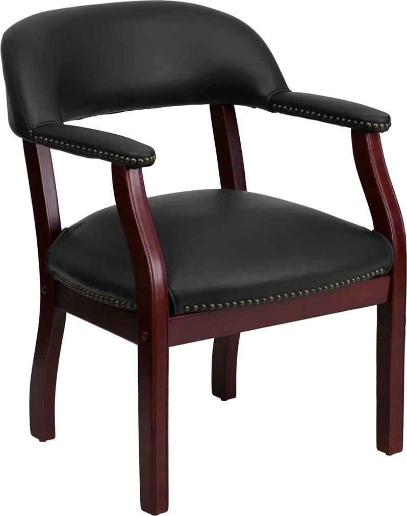 B-Z105-BLACK-GG Sophisticated Black Vinyl Accent Chair sku B-Z105-BLACK-GG