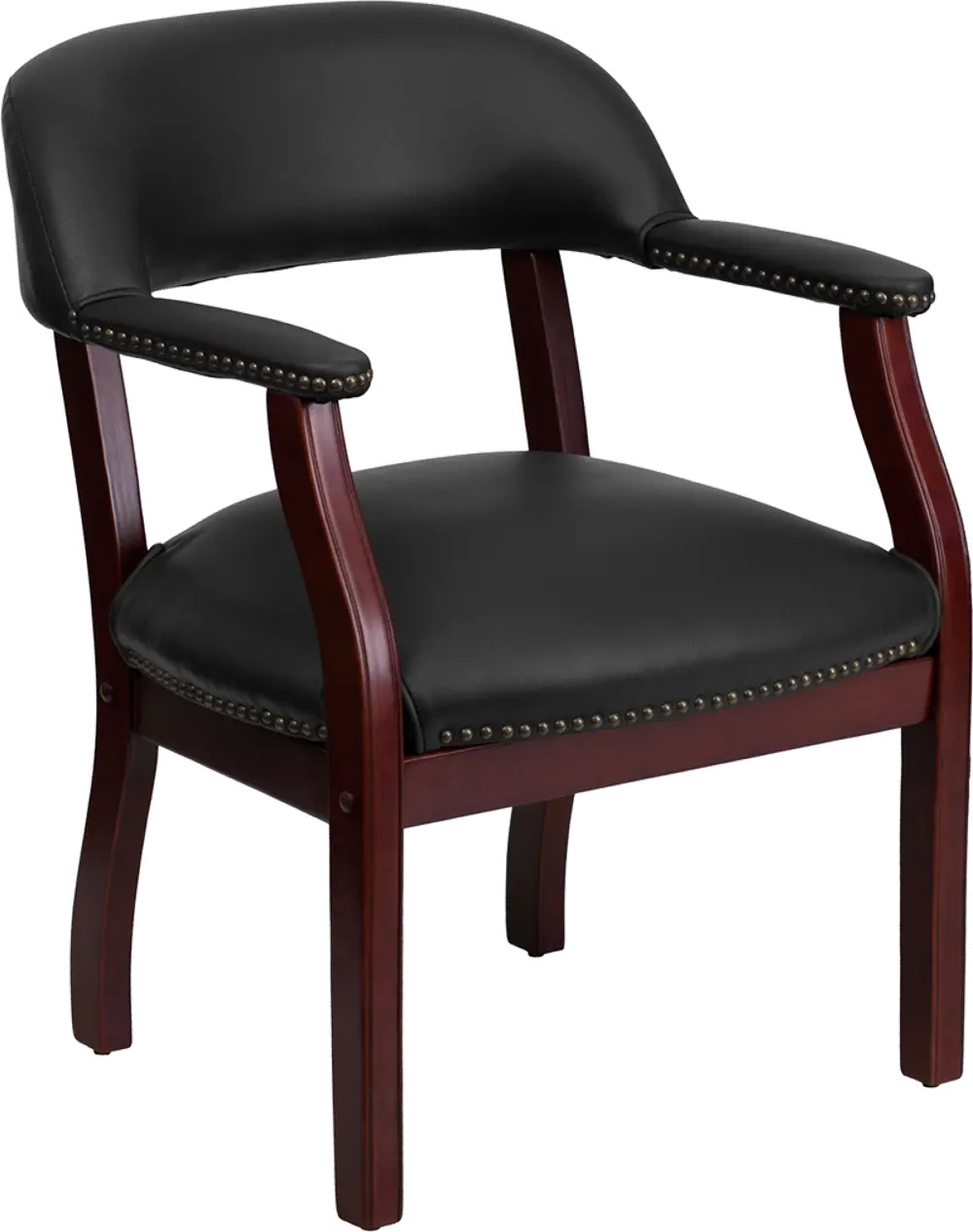 Sophisticated Black Vinyl Accent Chair-1