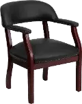 Sophisticated Black Vinyl Accent Chair