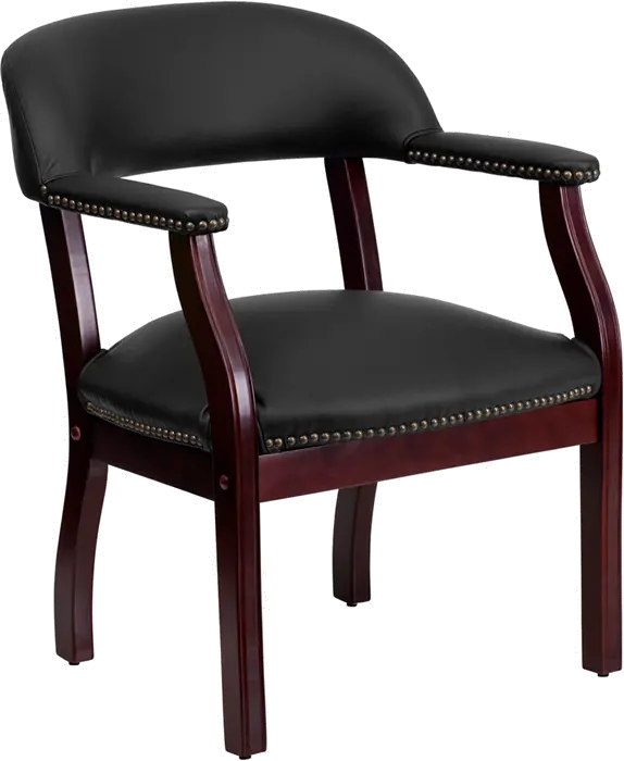 B-Z105-LF-0005-BK-LEA-GG Sophisticated Black Leather Accent Chair sku B-Z105-LF-0005-BK-LEA-GG