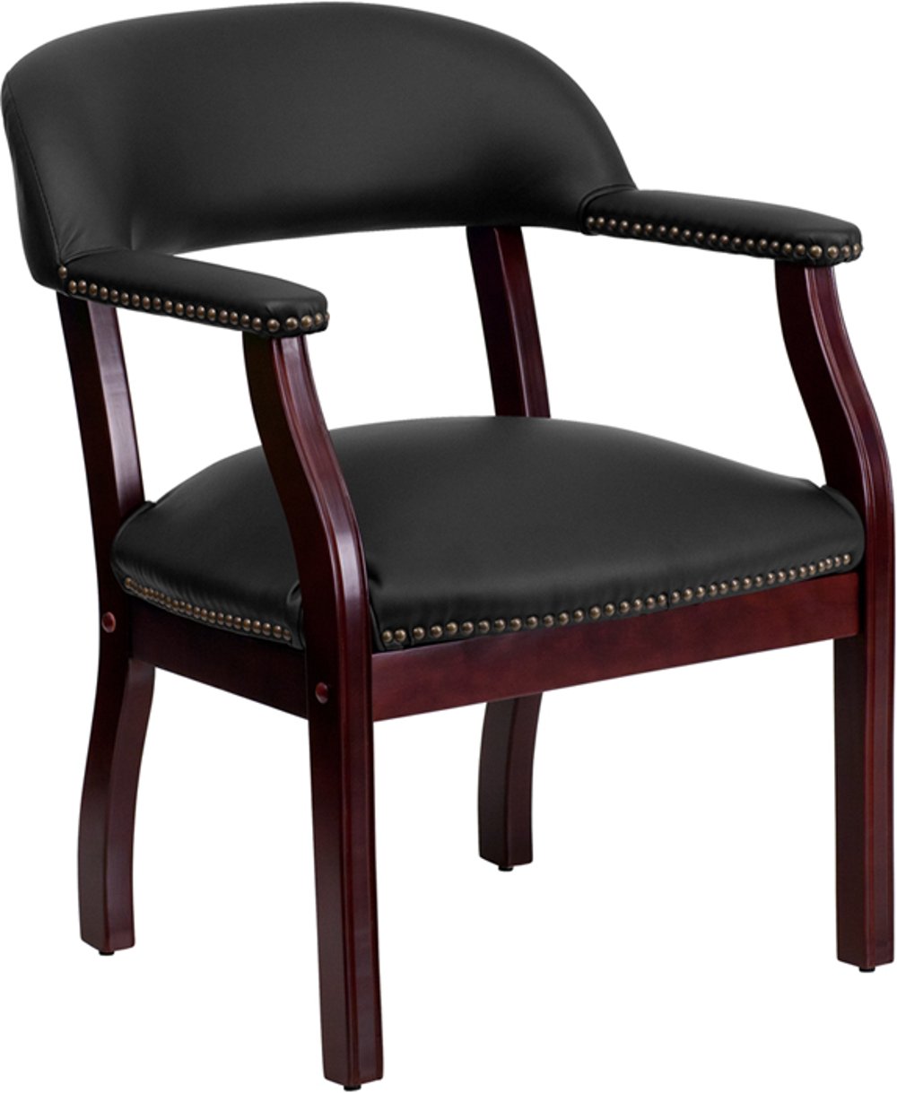 Photos - Computer Chair Flash Furniture Sophisticated Black Leather Accent Chair B-Z105-LF-0005-BK 