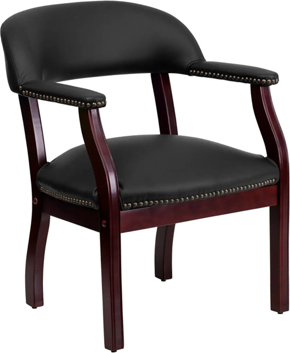 Sophisticated Black Leather Accent Chair-1