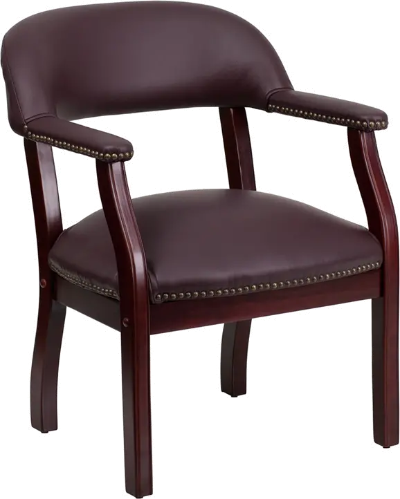 Sophisticated Burgundy Leather Accent Chair