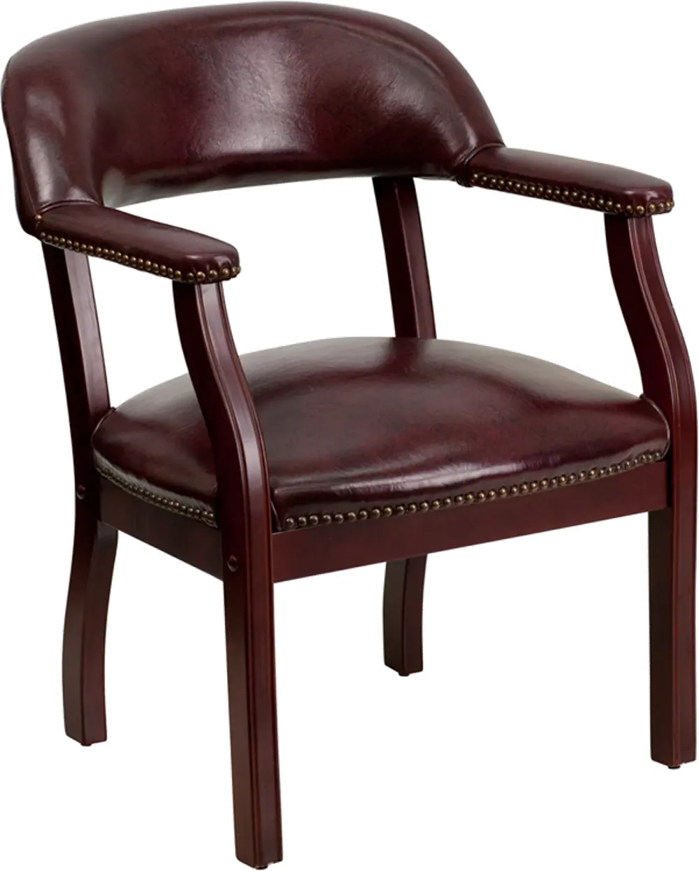 Sophisticated Burgundy Vinyl Accent Chair-1