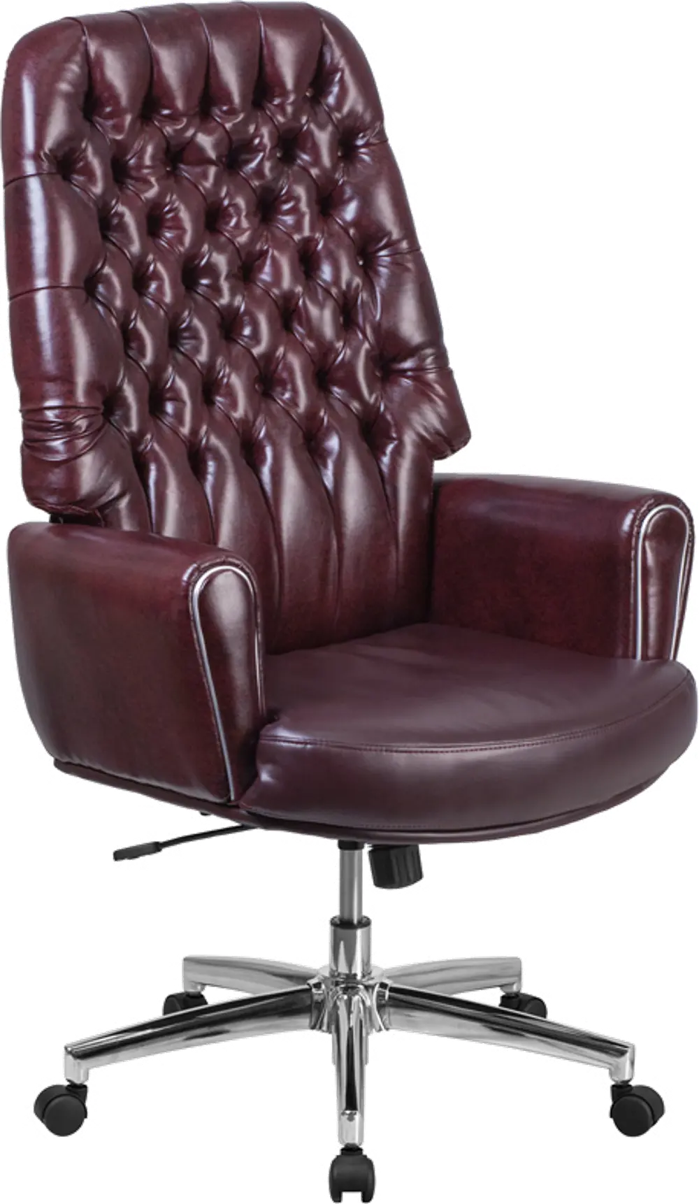 Erico Burgundy Leather Office Chair-1