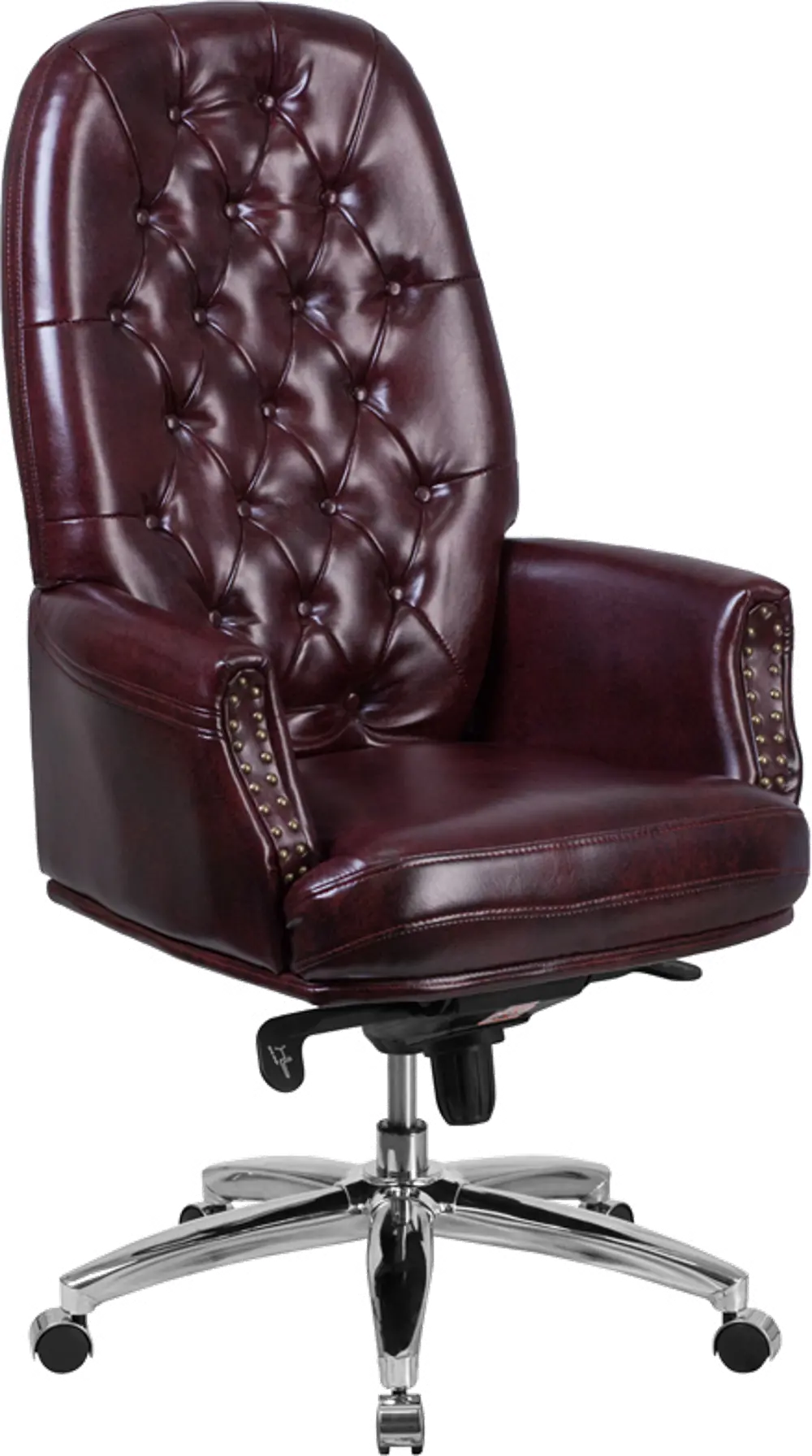 High Back Burgundy Leather Office Chair - Erico-1