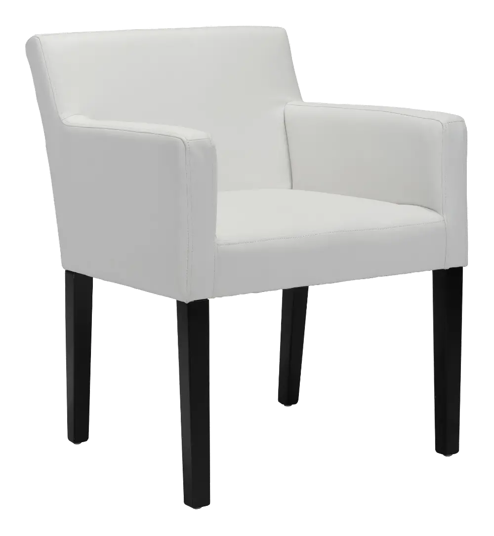 White Leatherette Dining Room Chair - Franklin-1