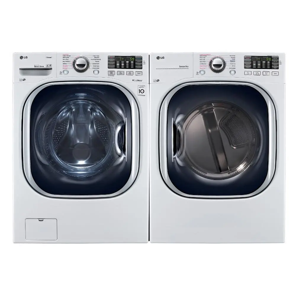 KIT LG Front Load Washer and Dryer Laundry Set - White Electric-1