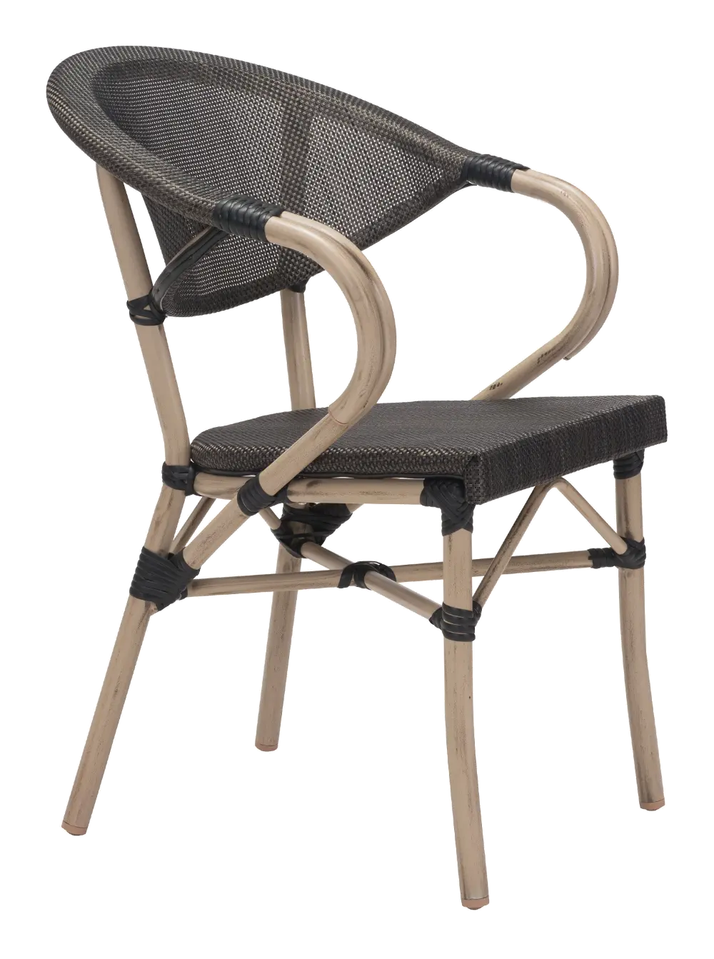 Set of 2 Dark Brown Outdoor Patio Chairs - Mareseilles-1