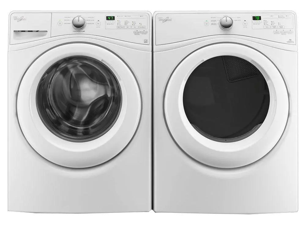 KIT Whirlpool Front Load Washer and Electric Dryer Set with front controls - White-1