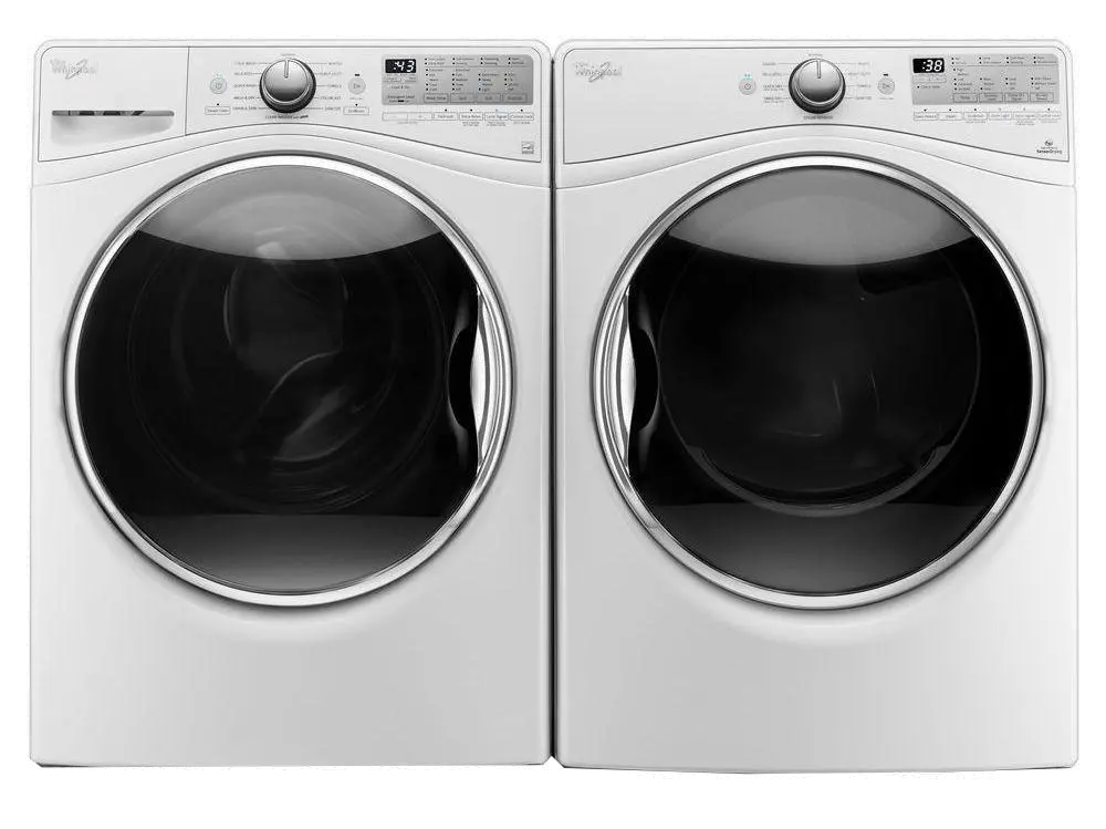 KIT Whirlpool Front Load Washer and EcoBoost Dryer Set - White Electric-1
