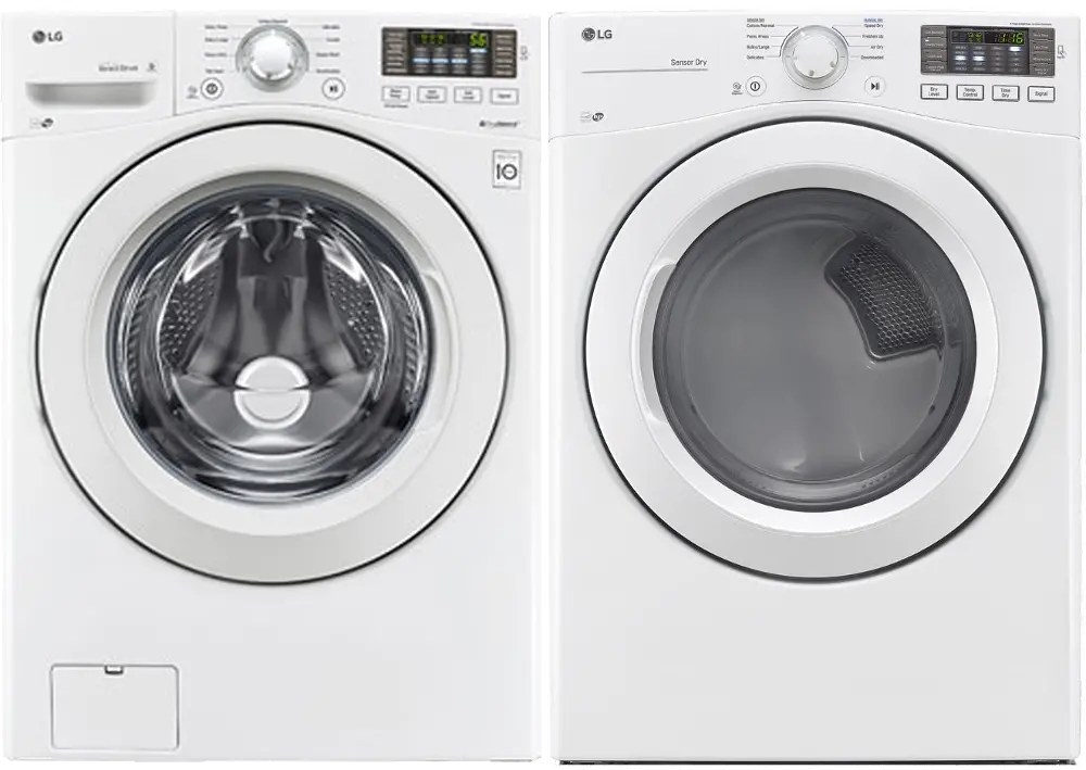 KIT LG Front Load Washer and Electric Dryer Pair - White-1