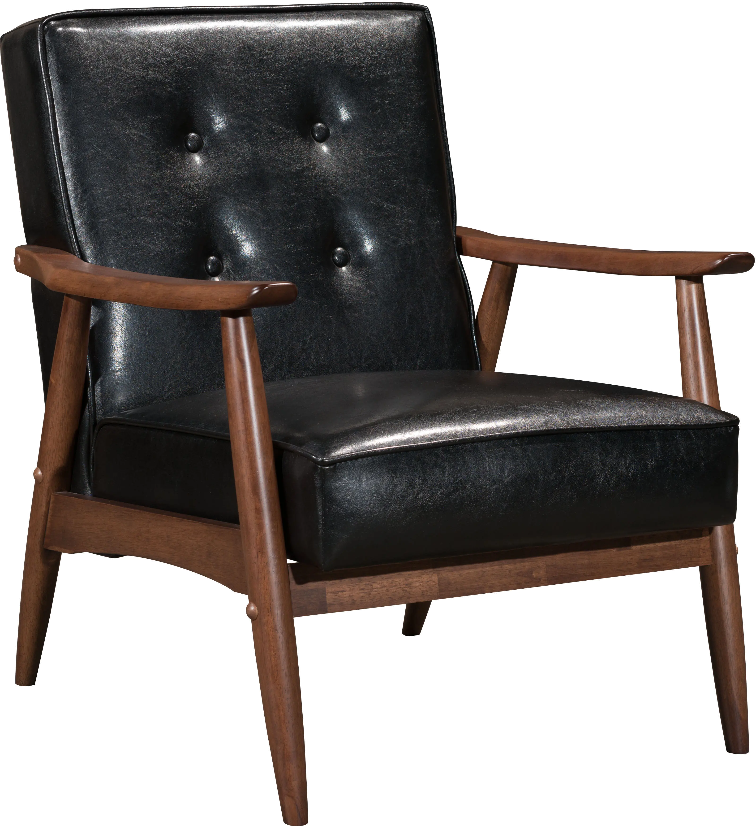 100528 Black Leatherette Accent Chair - Rocky sku 100528