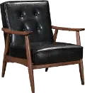 Black Leatherette Accent Chair - Rocky