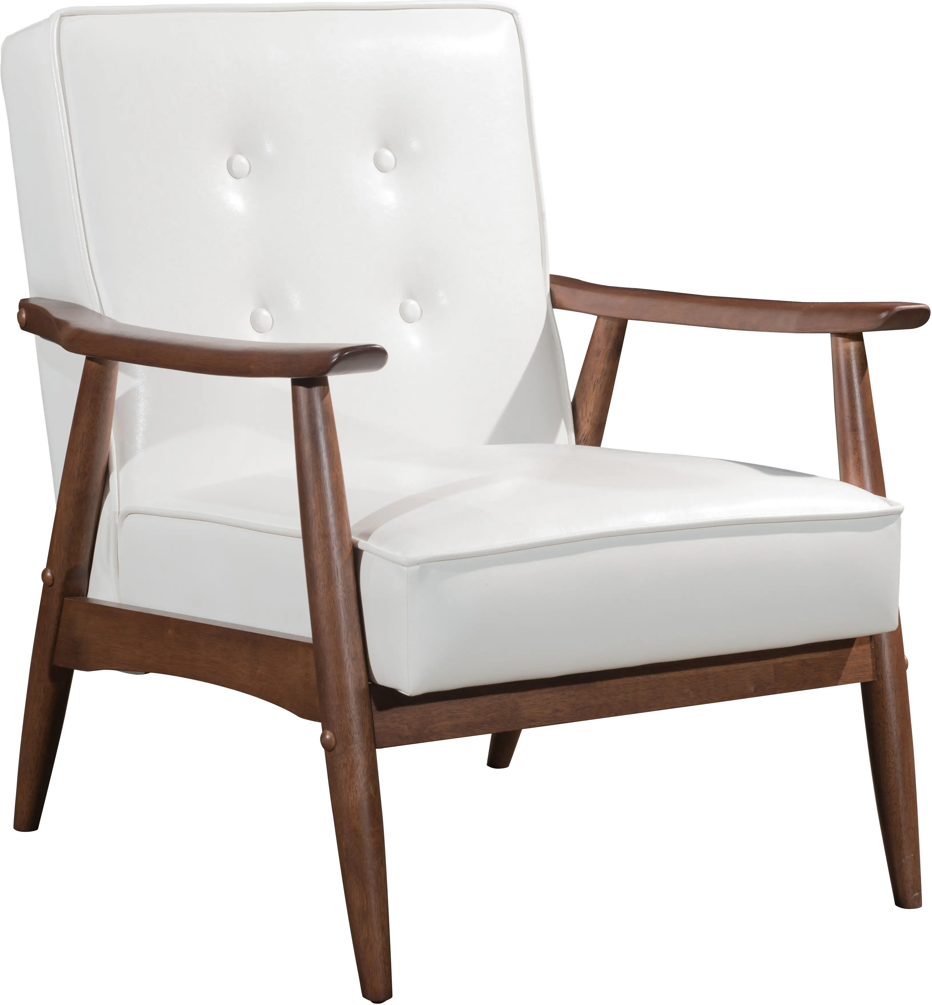 100529 White Leatherette Accent Chair - Rocky sku 100529