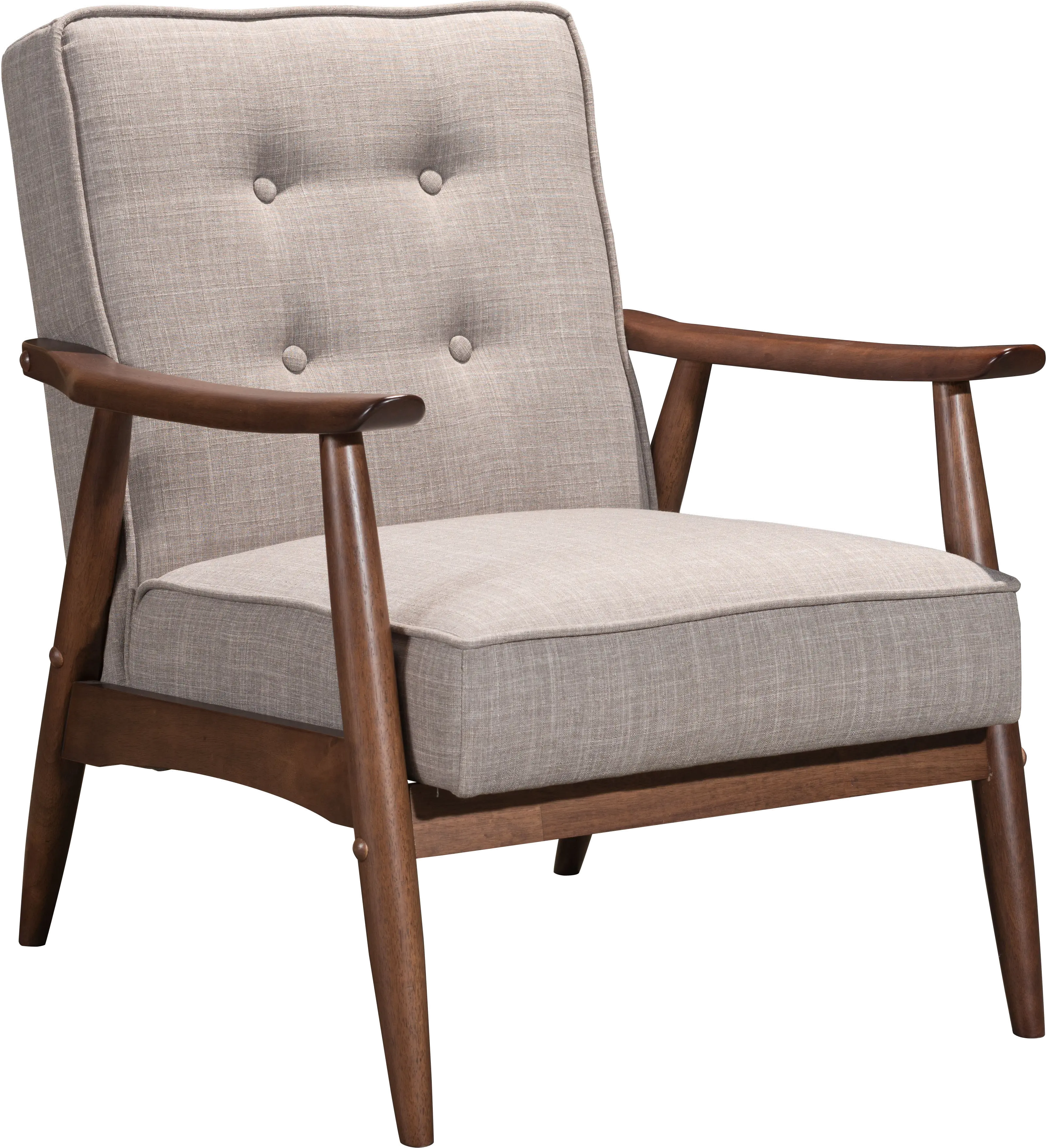 Putty Gray Linen Accent Chair - Rocky