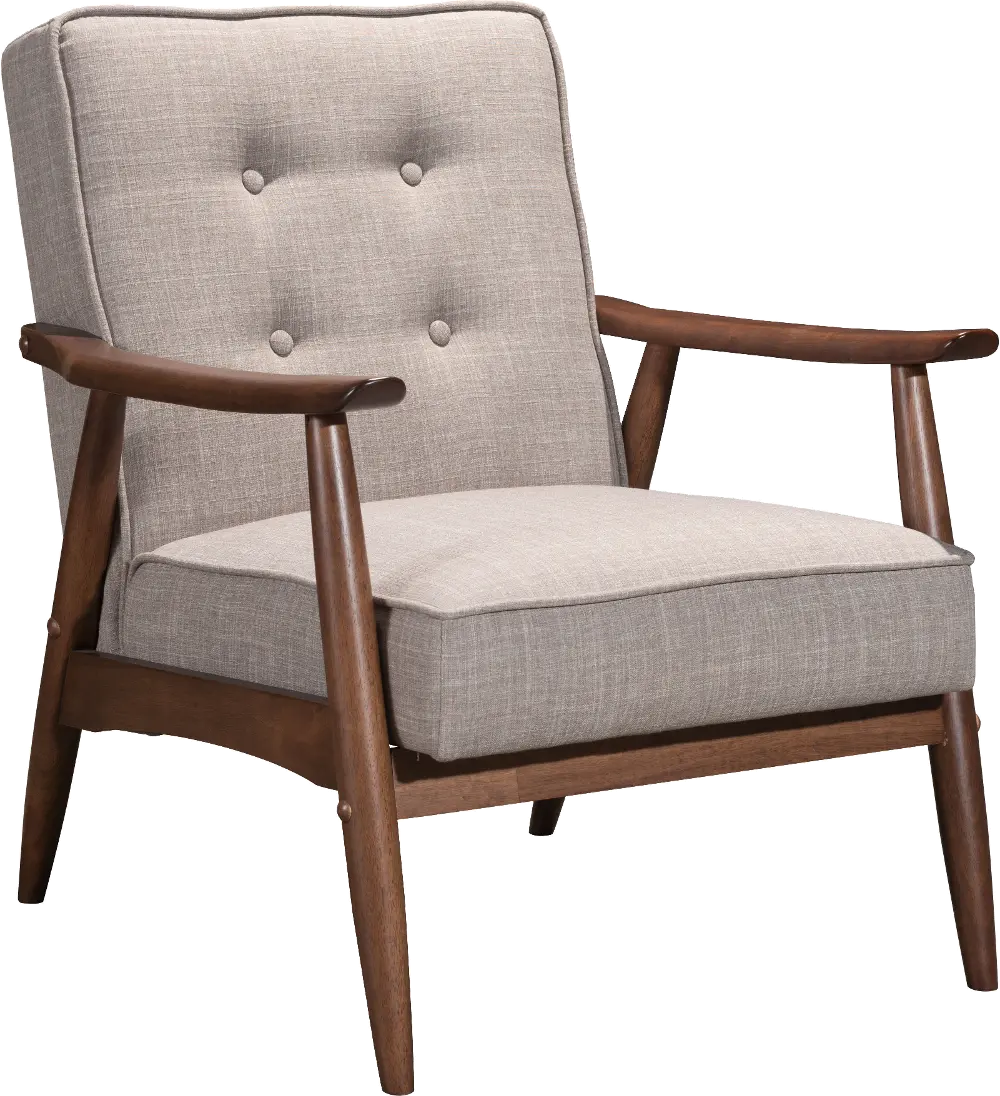 Putty Gray Linen Accent Chair - Rocky-1