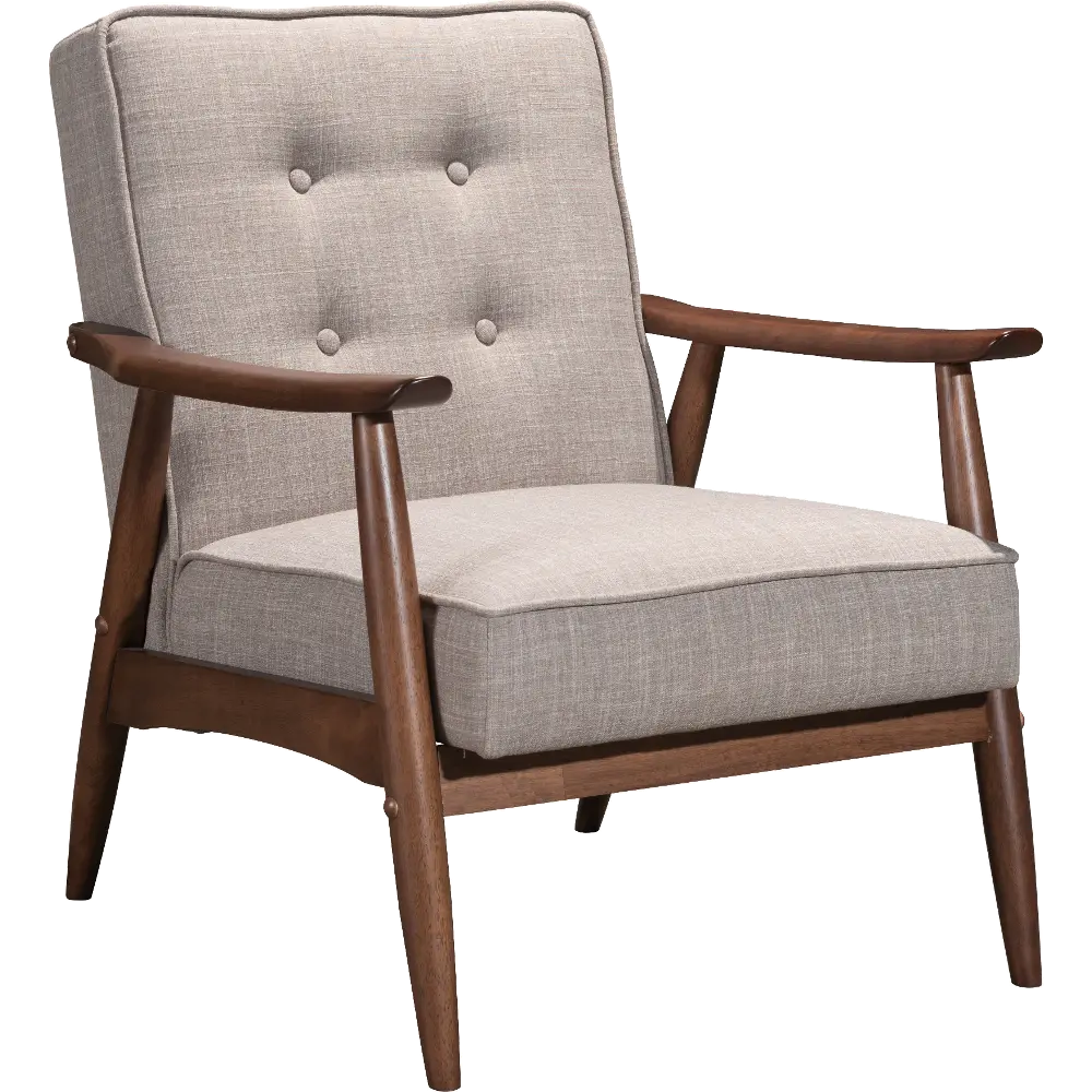 Putty Gray Linen Accent Chair - Rocky-1