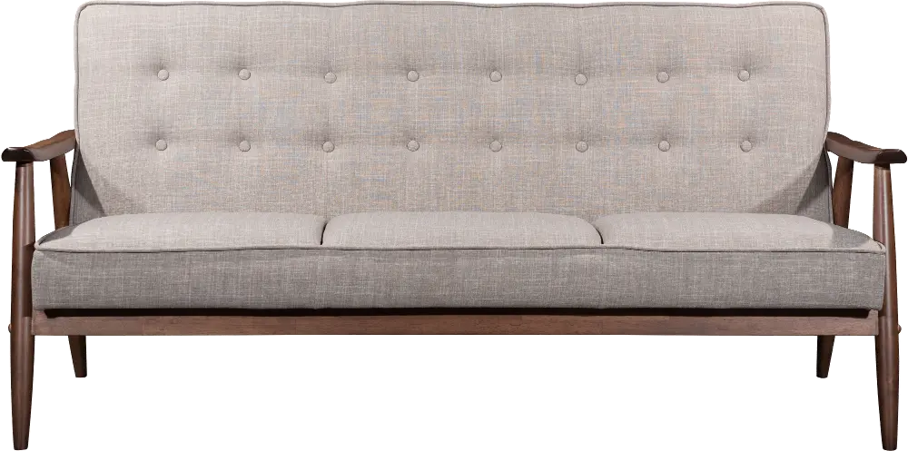 Rocky Putty Gray Leatherette Sofa-1