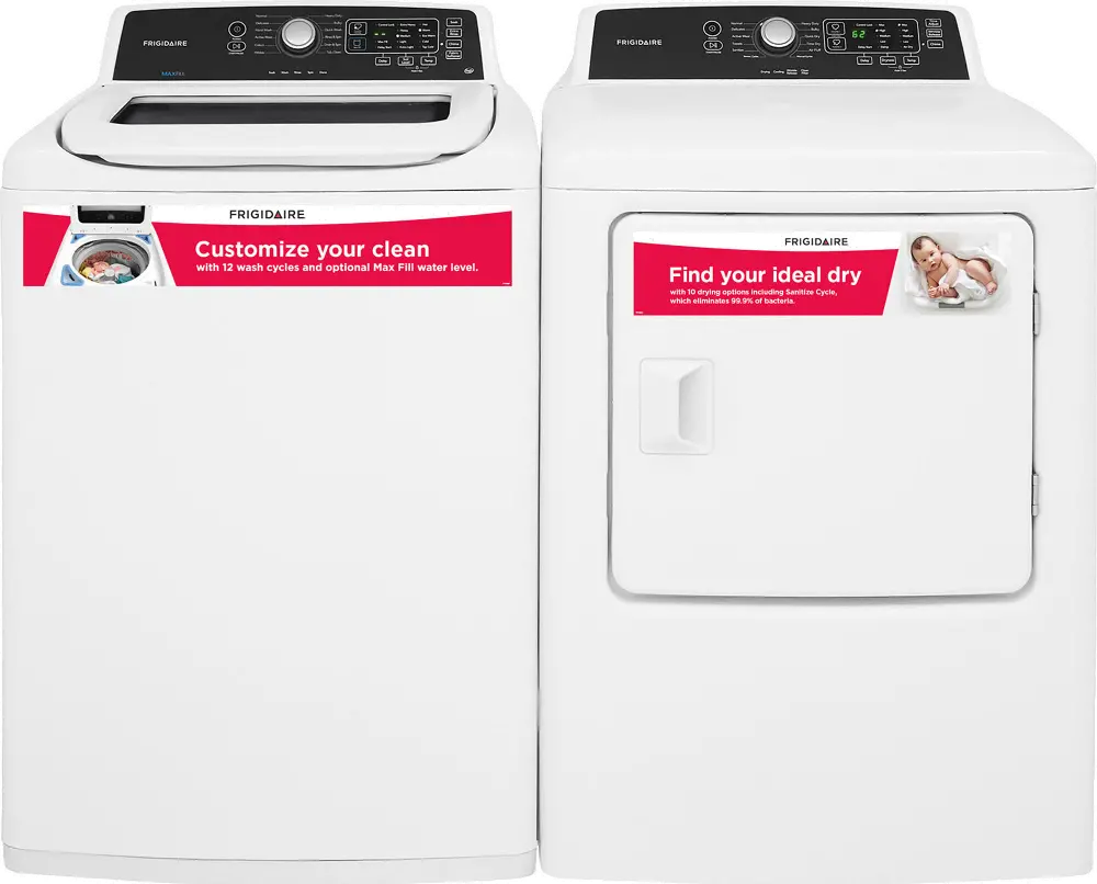 .FRG-4120-W/W-GAS-PR Frigidaire Top Load Washer and Dryer Set - White Gas-1