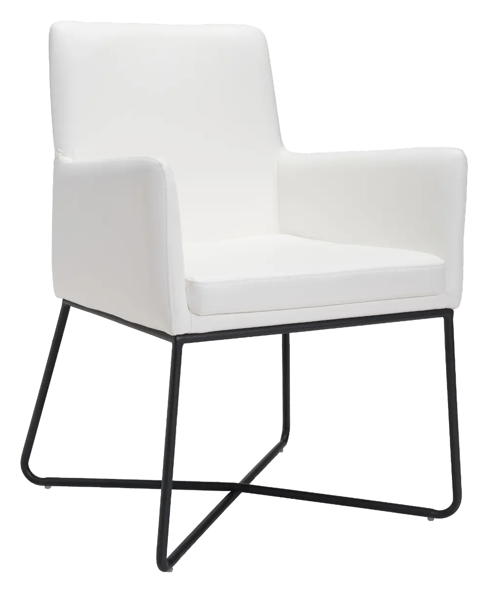 Contemporary Modern White Upholstered Lounge Chair - Axel-1